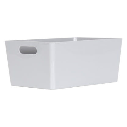 3 x Grey Deep Rectangle Storage Baskets