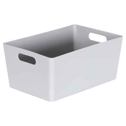 3 x Grey Deep Rectangle Storage Baskets