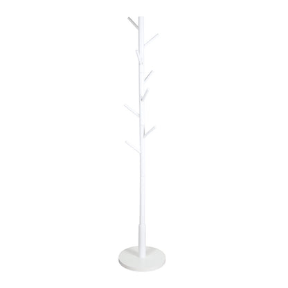 Hat & Coat Stand - 8 Hooks - White