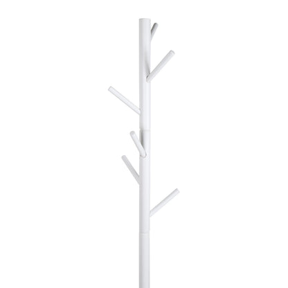 Hat & Coat Stand - 8 Hooks - White