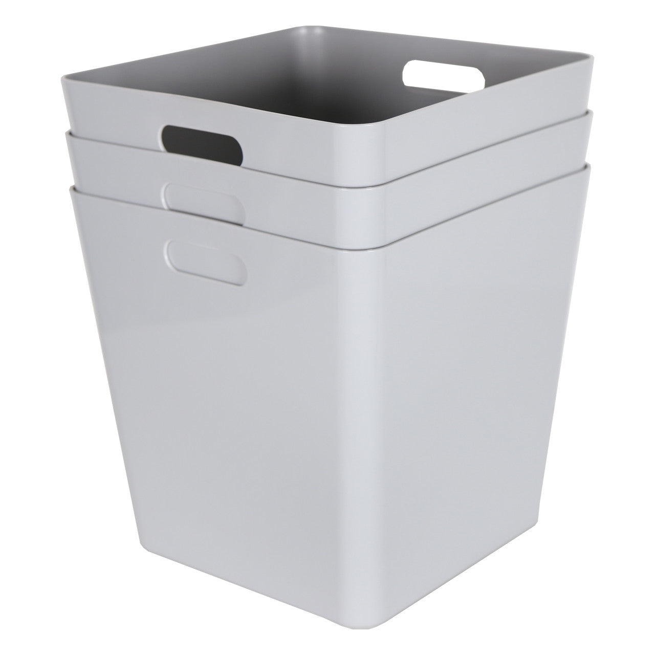 3 x Grey Large Cube Storage Baskets