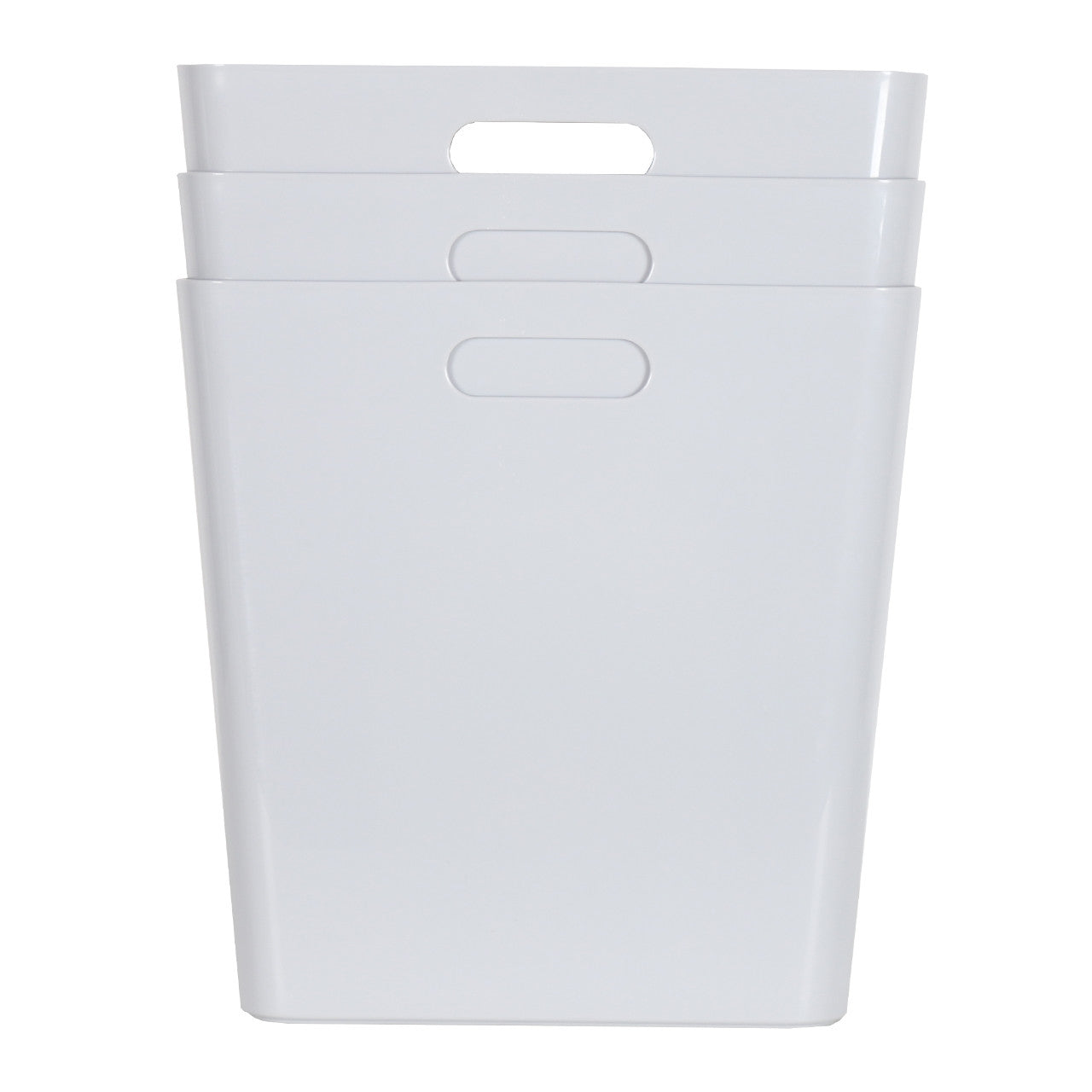 3 x Grey Large Cube Storage Baskets