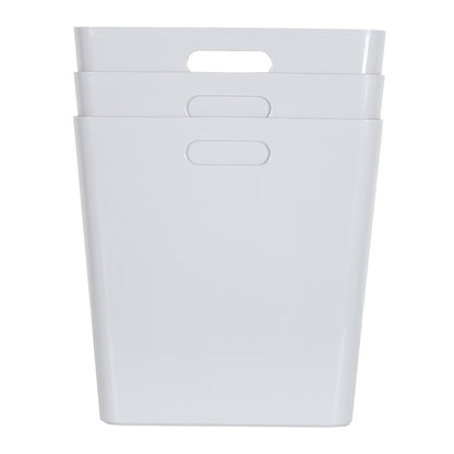 3 x Grey Large Cube Storage Baskets
