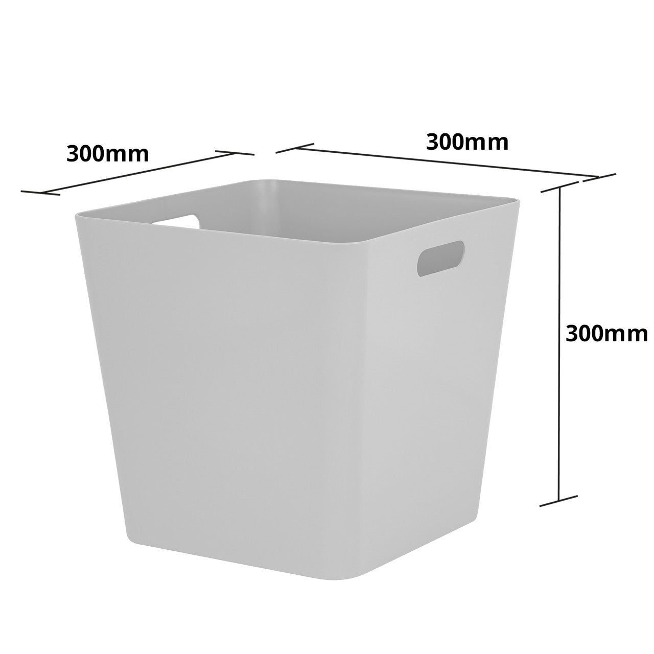 3 x Grey Large Cube Storage Baskets