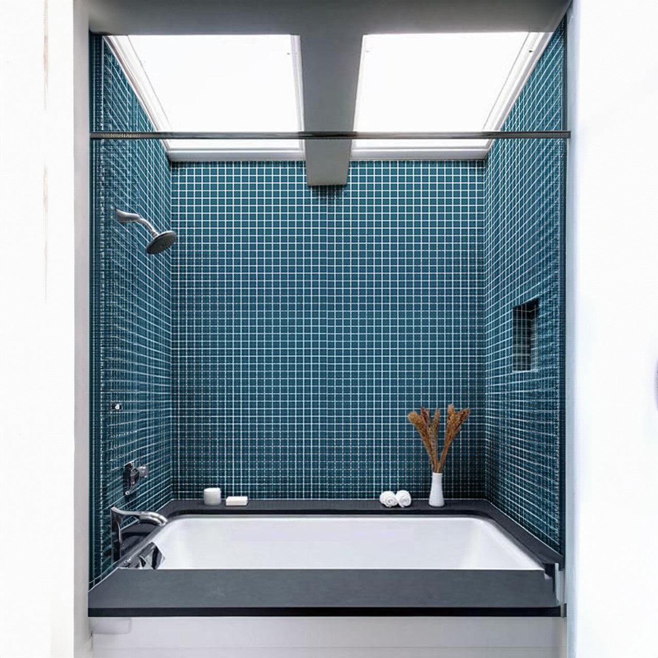 Teal Blue Mosaic Wall Panel