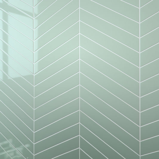 Glass Green Chevron Wall Panel