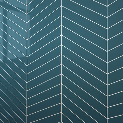 Teal Blue Chevron Wall Panel