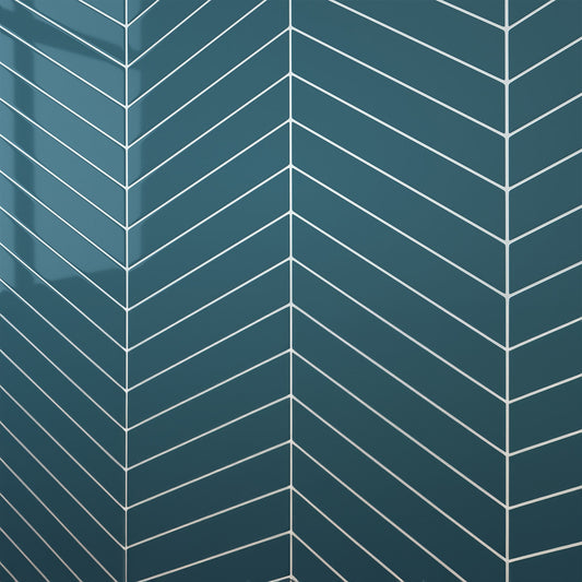 Teal Blue Chevron Wall Panel