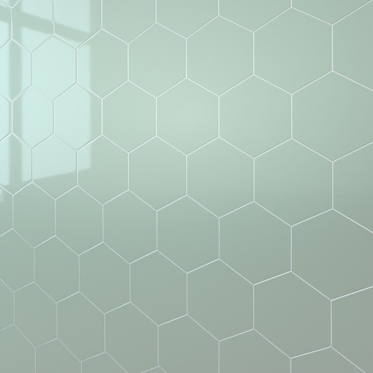 Glass Green Hexagon Wall Panel