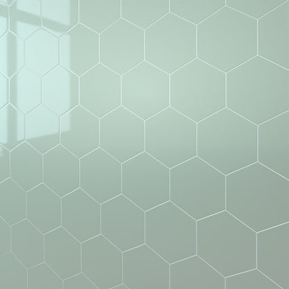 Glass Green Hexagon Wall Panel
