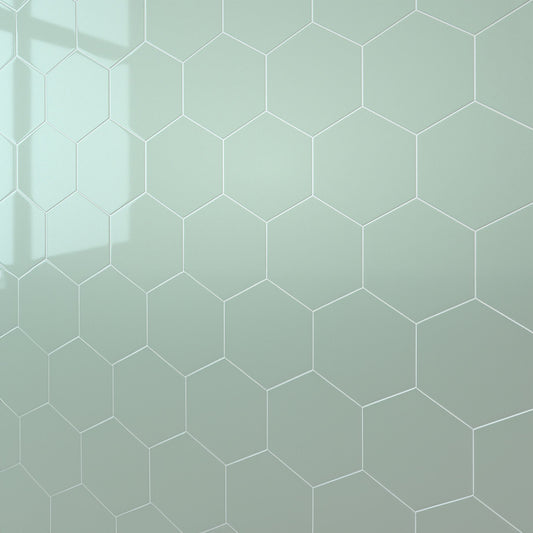Glass Green Hexagon Wall Panel