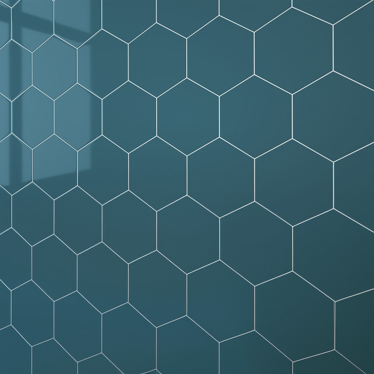 Teal Blue Hexagon Wall Panel
