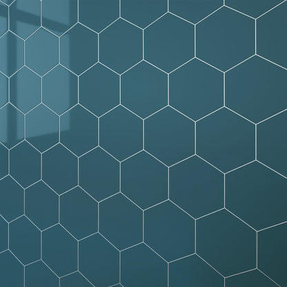 Teal Blue Hexagon Wall Panel