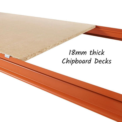 Longspan Warehouse Racking - 1 Add On Bay - 3 Chipboard Shelves Per Bay