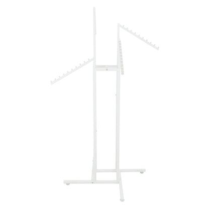 Gloss White Clothes Rail Display Stand - 4 Sloping Arms
