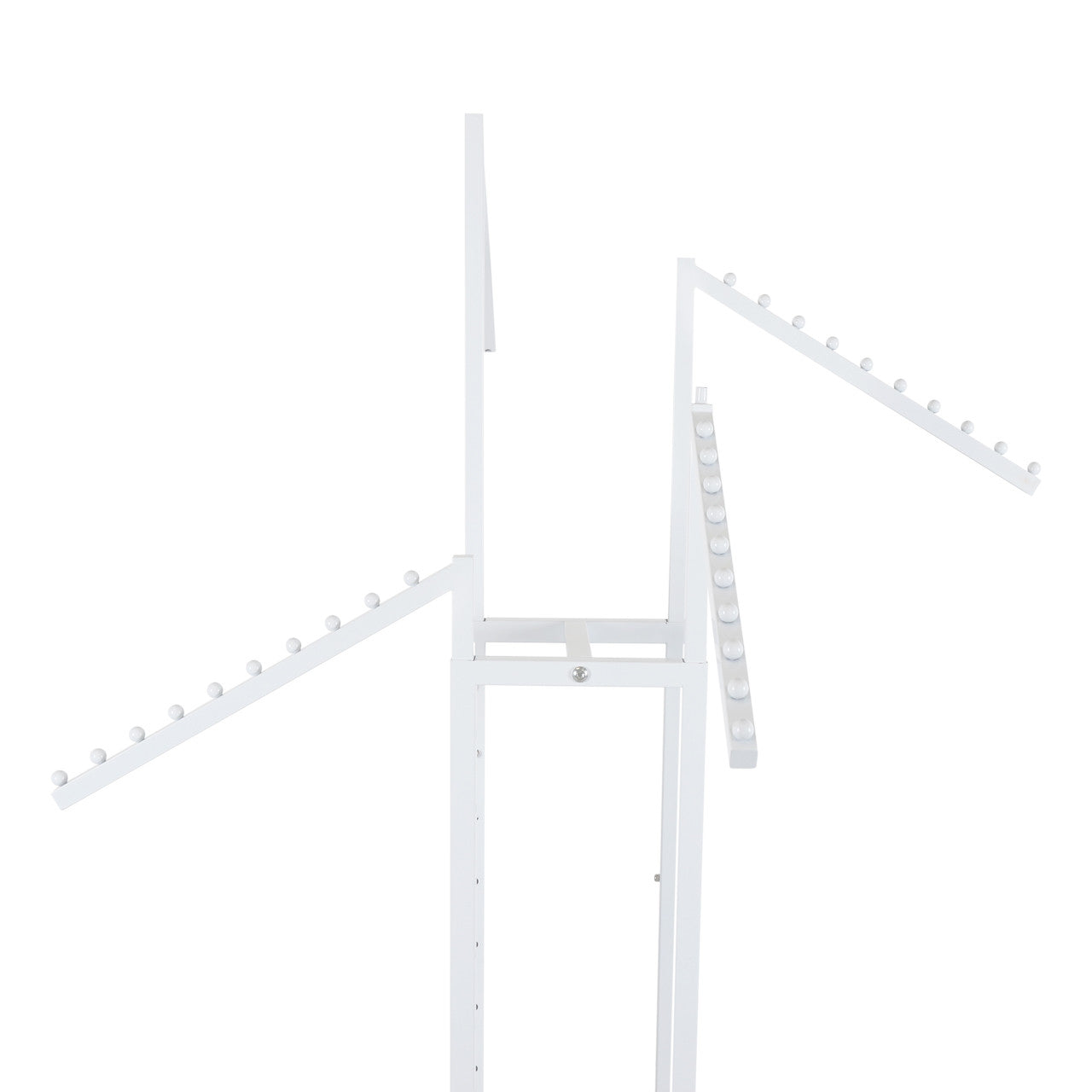 Gloss White Clothes Rail Display Stand - 4 Sloping Arms