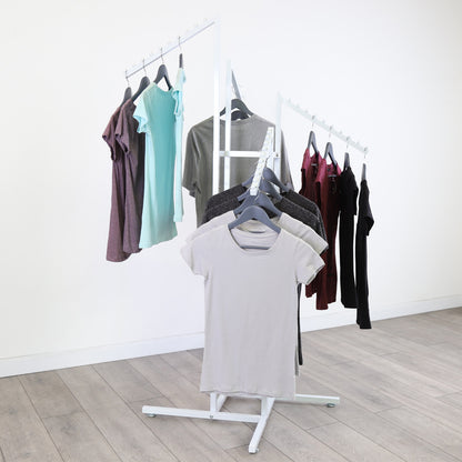 Gloss White Clothes Rail Display Stand - 4 Sloping Arms