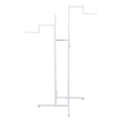 Gloss White Clothes Rail Display Stand - 4 Stepped Arms