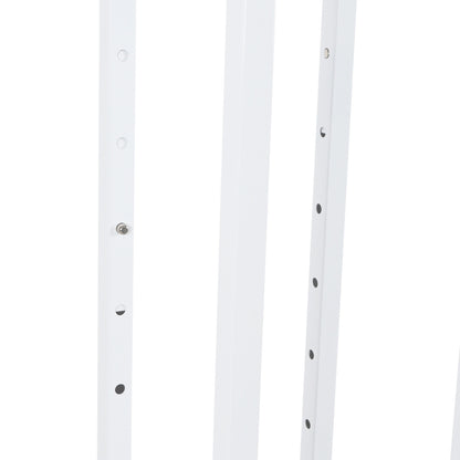 Gloss White Clothes Rail Display Stand - 4 Stepped Arms
