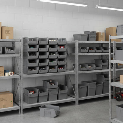 Pack of 20 Recycled Plastic Stackable Part Bins - Grey