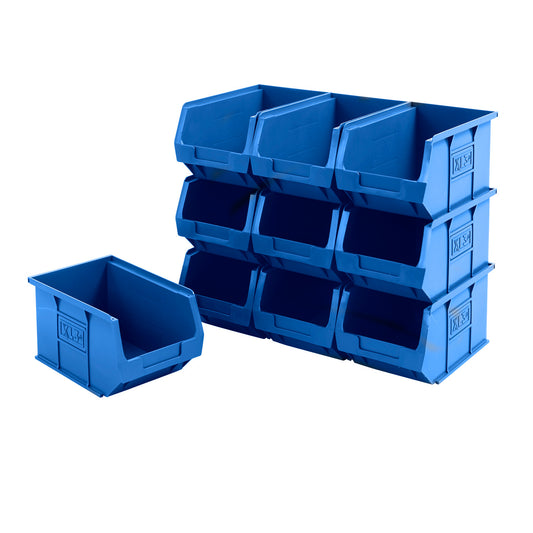 Pack of 10 Recycled Plastic Stackable Part Bins - Blue