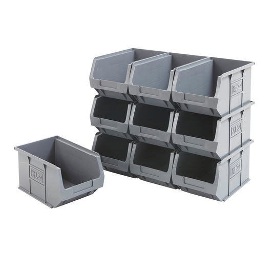 Multipurpose Shelving With 48 x Grey Plastic Part Bins - H1600 x W915 x D305mm