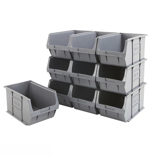 Multipurpose Shelving With 40 x Grey Plastic Part Bins - H1600 x W915 x D305mm