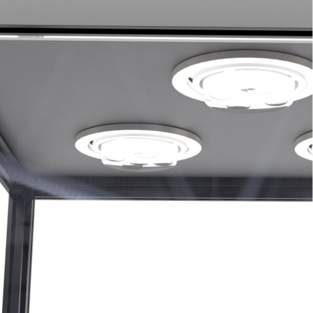 Eclipse Aluminium Full Glass Display Tower Showcase with Header Lights