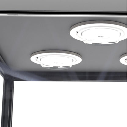 Eclipse Aluminium Full Glass Display Tower Showcase with Header Lights