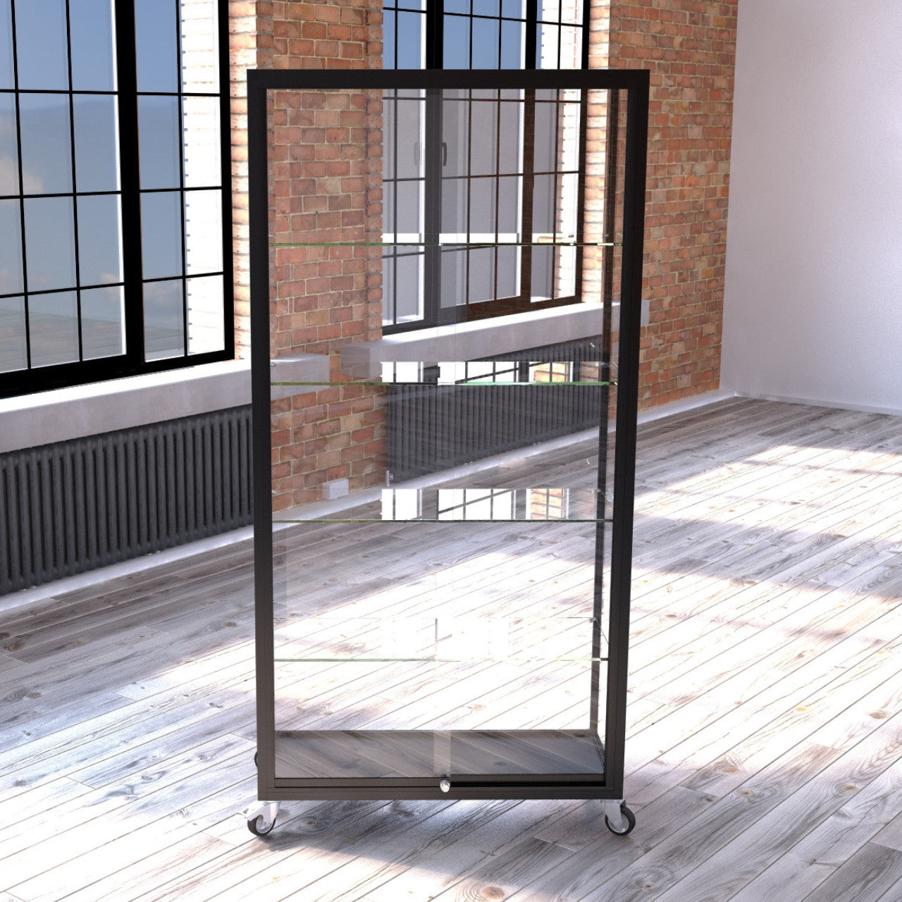 Eclipse Aluminium Full Glass Wide Display Tower Showcase