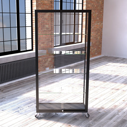 Eclipse Aluminium Full Glass Wide Display Tower Showcase