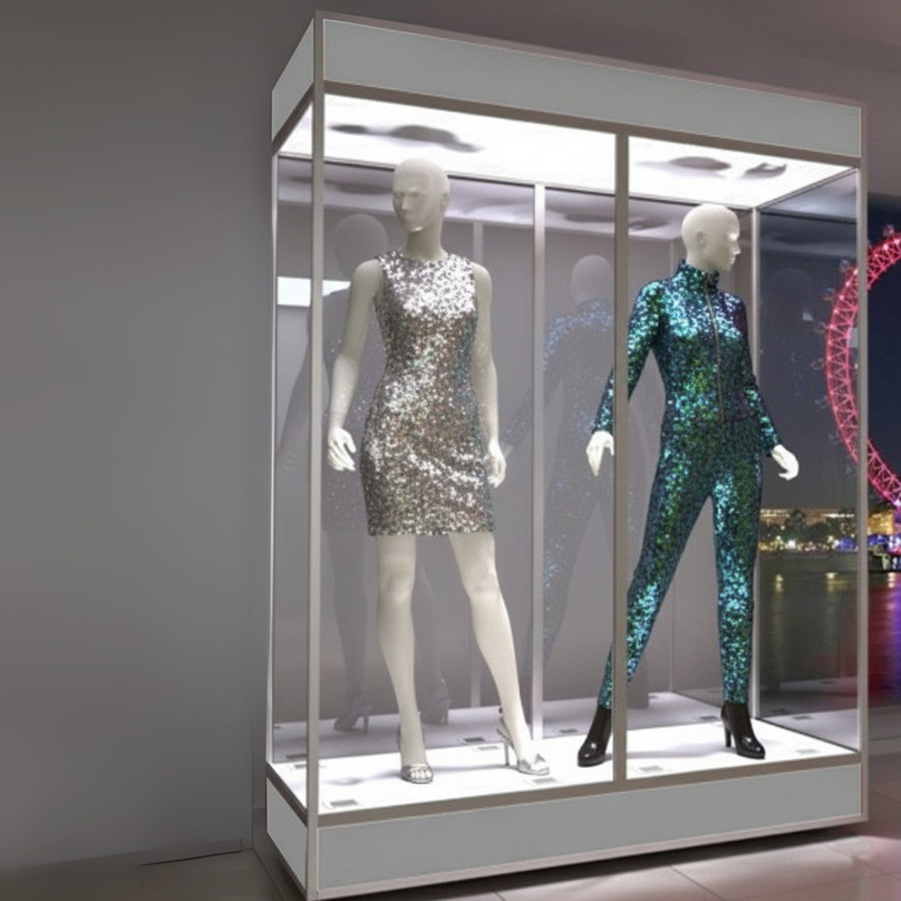 Double Glass Mannequin Display Case