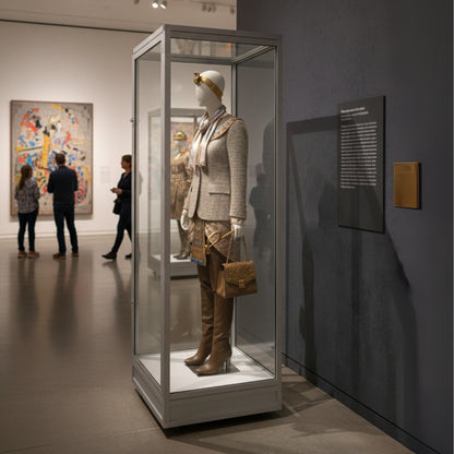 Single Glass Mannequin Display Case with Glass Top
