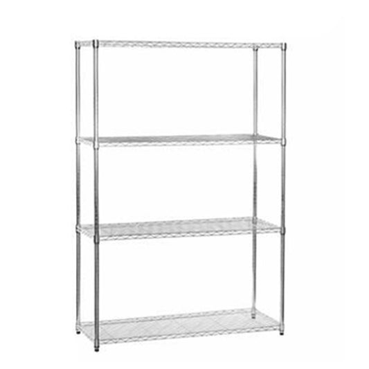 4 Tier Chrome Wire Shelving Unit - H1600 x W1200 x D450mm
