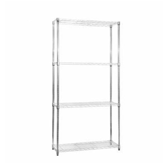 4 Tier Chrome Wire Shelving Unit - H1600 x W900 x D450mm