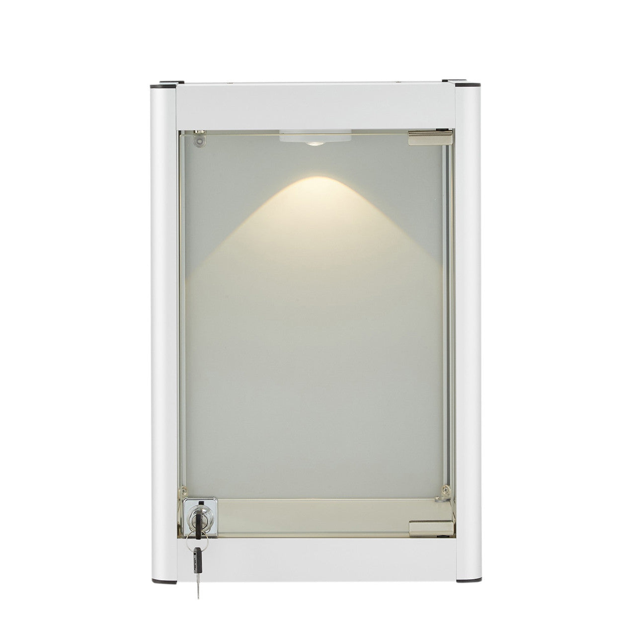 Halo Silver Mini Wall-Mounted Glass Showcase With or Without Remote Control Light