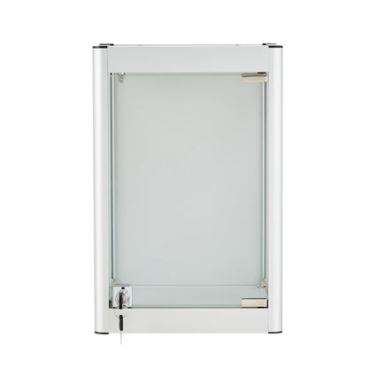 Halo Silver Mini Wall-Mounted Glass Showcase With or Without Remote Control Light