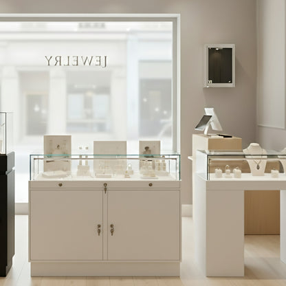 Halo Silver Mini Wall-Mounted Glass Showcase With or Without Remote Control Light