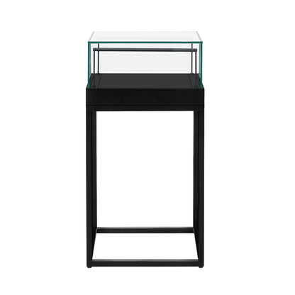 Halo Black Square Display Case Counter with Metal Base