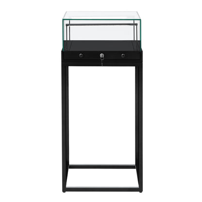 Halo Black Square Display Case Counter with Metal Base