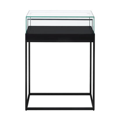 Halo Black Display Case Counter with Metal Base
