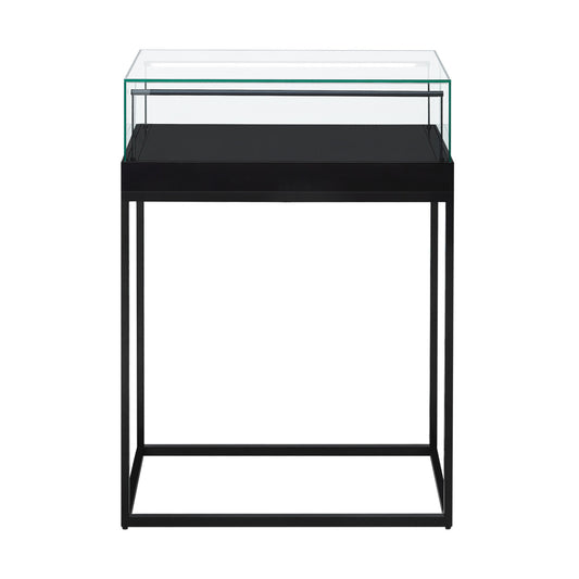 Halo Black Display Case Counter with Metal Base
