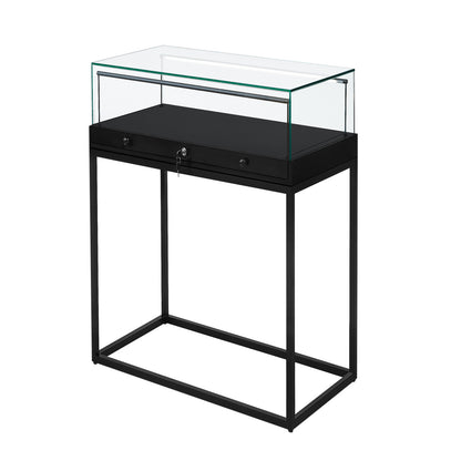 Halo Black Display Case Counter with Metal Base