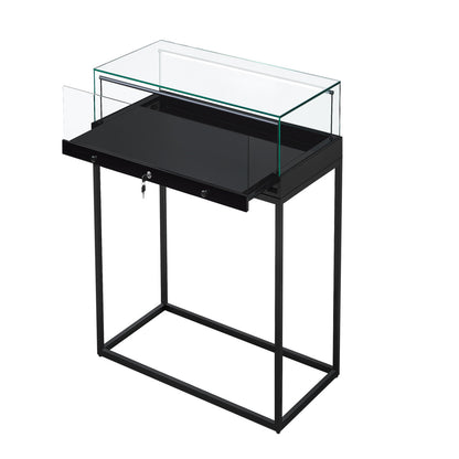 Halo Black Display Case Counter with Metal Base