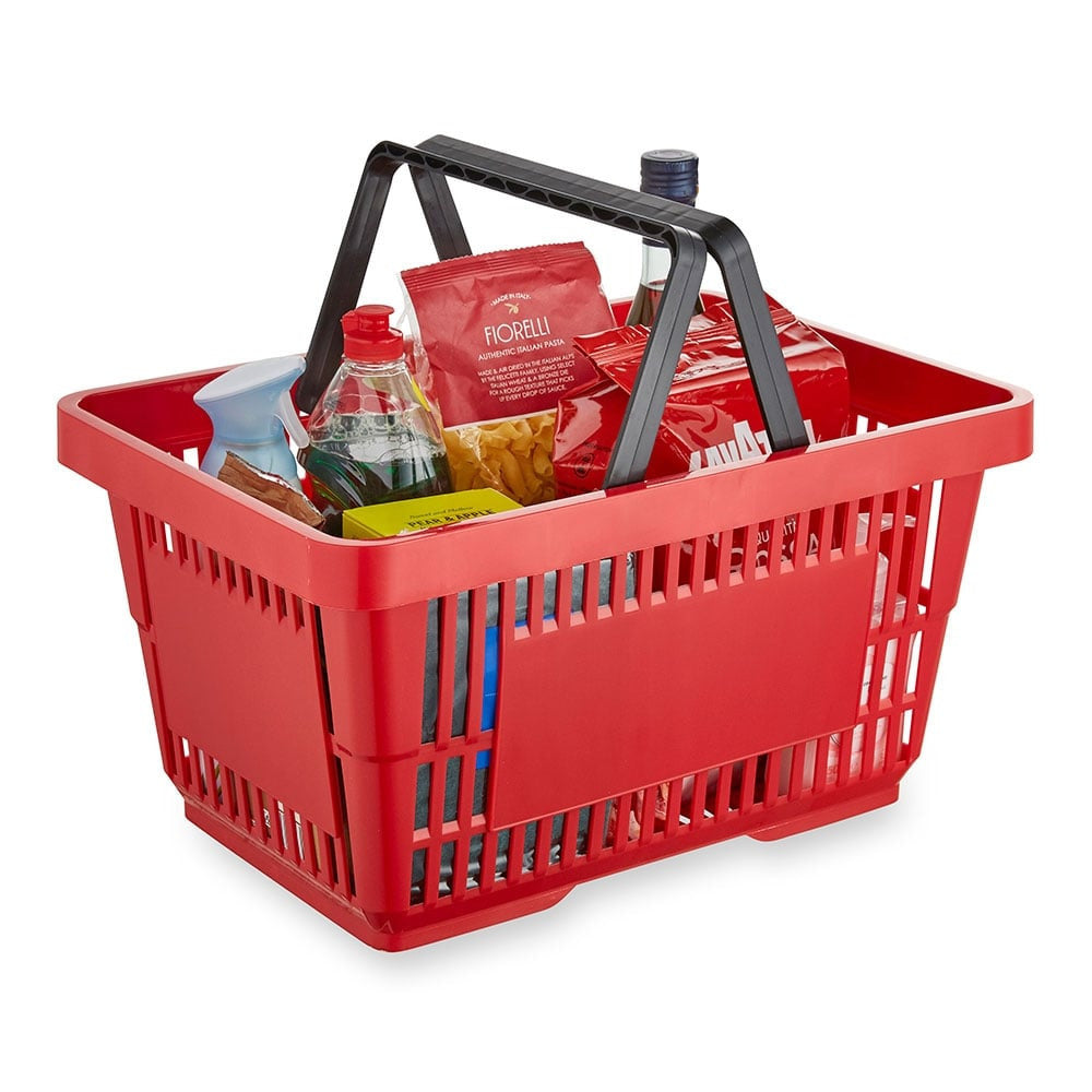 Black Plastic Shopping Basket - 22L