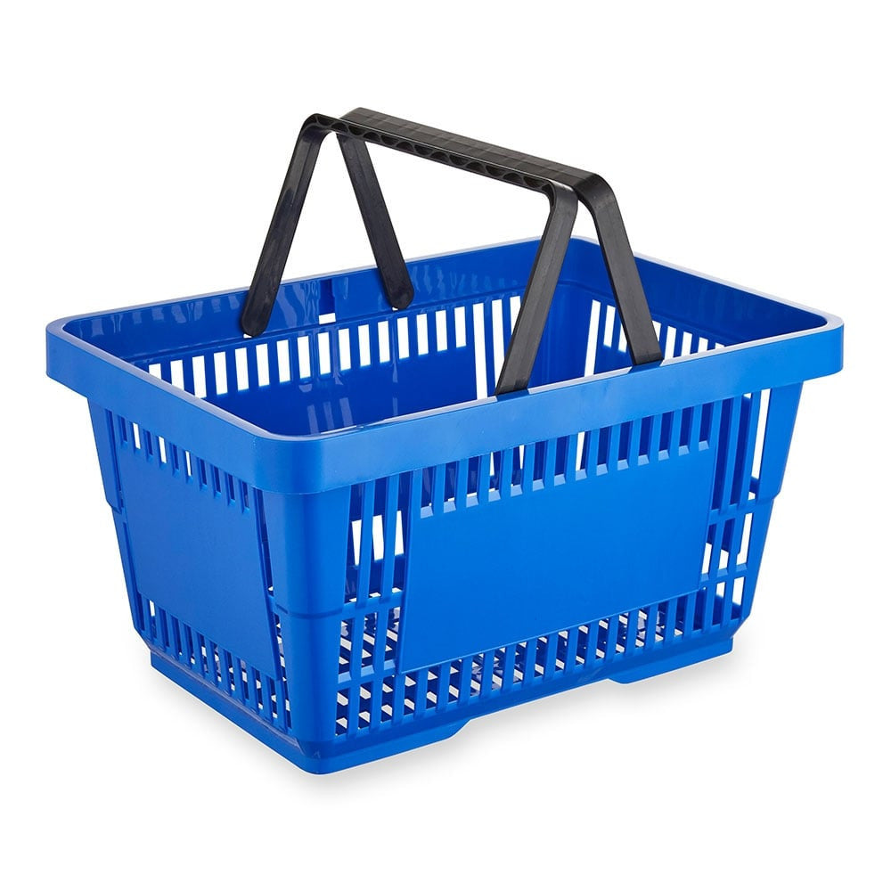 Black Plastic Shopping Basket - 22L