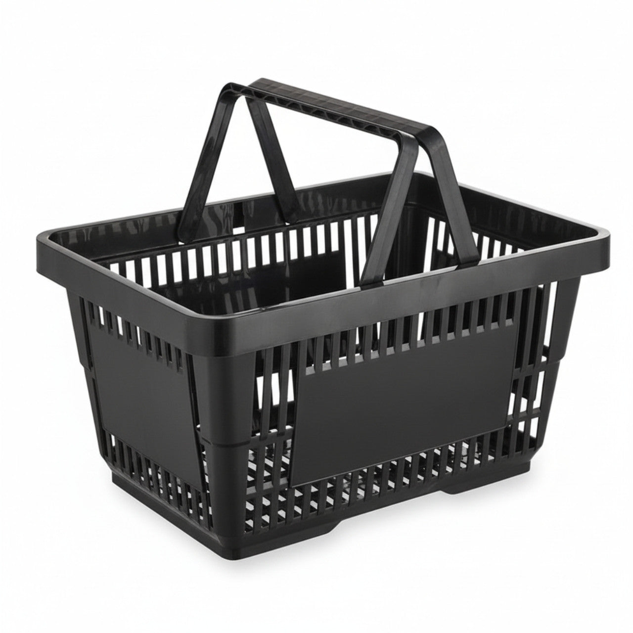 Black Plastic Shopping Basket - 22L