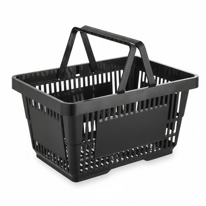 Black Plastic Shopping Basket - 22L