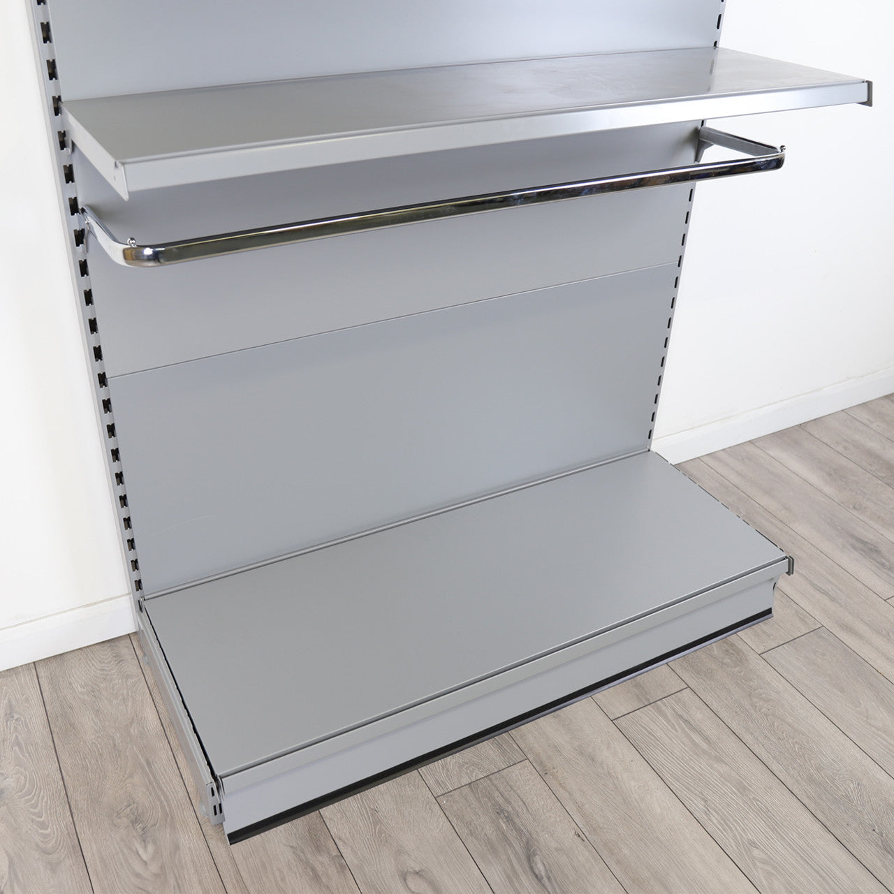 Chrome Garment D Rail for Retail Shelving
