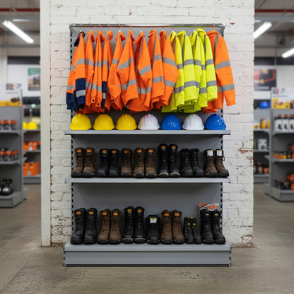 Chrome Garment D Rail for Retail Shelving